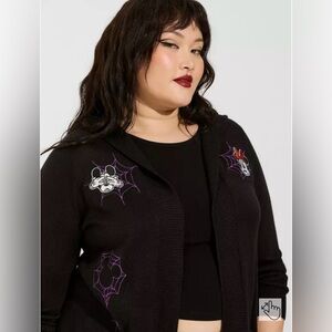 Disney Mickey And Minnie Mouse Halloween Cardigan With Hood Sweater NWT 2X PLUS